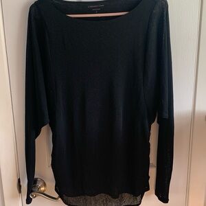 Coldwater Creek Black lined mesh top